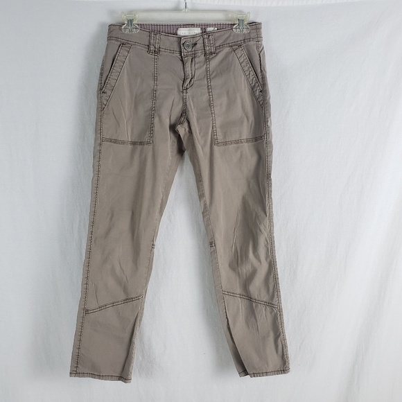 Anthropologie Pants - Anthro Hei Hei Crop Pants Stitch Detail Khaki Tan